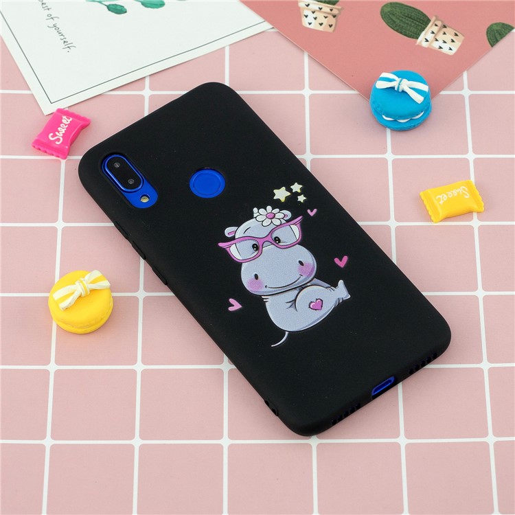 Pattern Printing TPU Gel Protective Case with Silicone Strap for Xiaomi Redmi 7 - Black-9