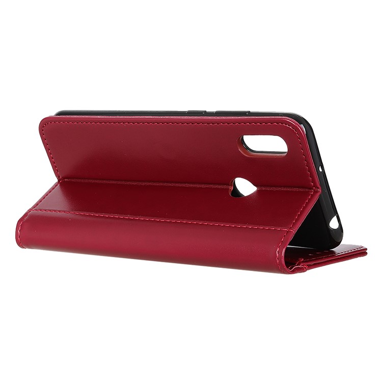 Auto-absorbed Split Leather Wallet Case for Xiaomi Redmi Note 7 / Note 7 Pro (India) / Note 7S - Red-3