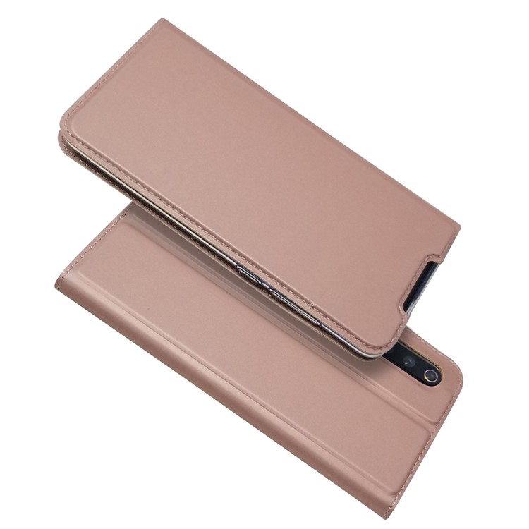 Magnetic Adsorption Leather Card Slot Case for Xiaomi Mi 9 - Rose Gold-1