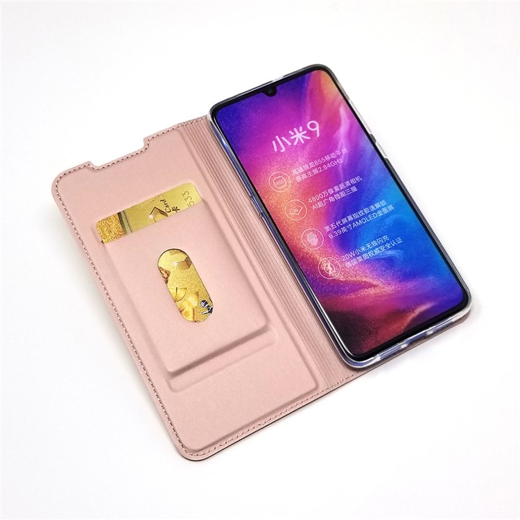 Magnetic Adsorption Leather Card Slot Case for Xiaomi Mi 9 - Rose Gold-5