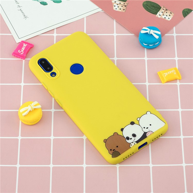 Pattern Printing TPU Gel Protective Case with Silicone Strap for Xiaomi Xiaomi Redmi Note 7 / Redmi Note 7 Pro (India) / Redmi Note 7S - Yellow-8