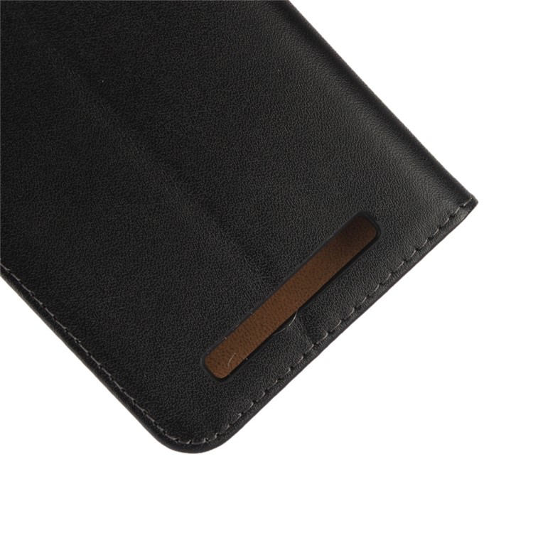 Genuine Split Leather Wallet Phone Case with Stand for Xiaomi Redmi 3s - Black-9