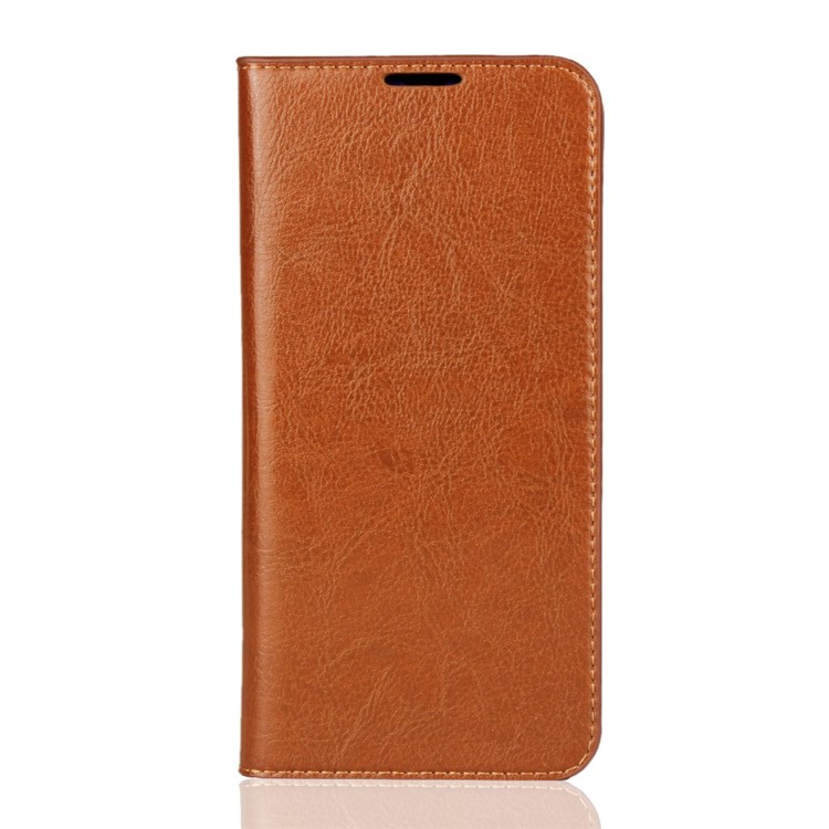 Crazy Horse Wallet Stand Genuine Leather Case for Xiaomi Mi 9 - Brown-2