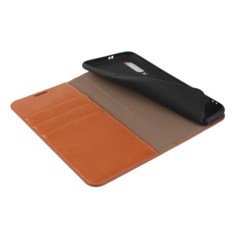 Crazy Horse Wallet Stand Genuine Leather Case for Xiaomi Mi 9 - Brown-6