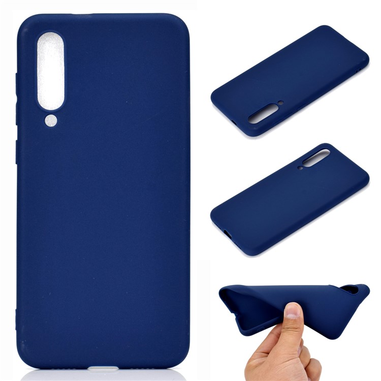 Soft Frosted TPU Case for Xiaomi Mi 9 SE - Dark Blue-1