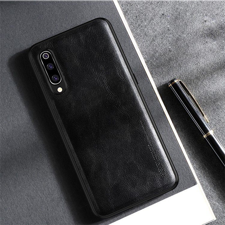 X-LEVEL Vintage Style PU Leather Coated TPU Phone Case for Xiaomi Mi 9 - Black