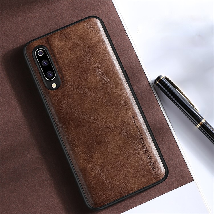 X-LEVEL Vintage Style PU Leather Coated TPU Phone Case for Xiaomi Mi 9 - Brown