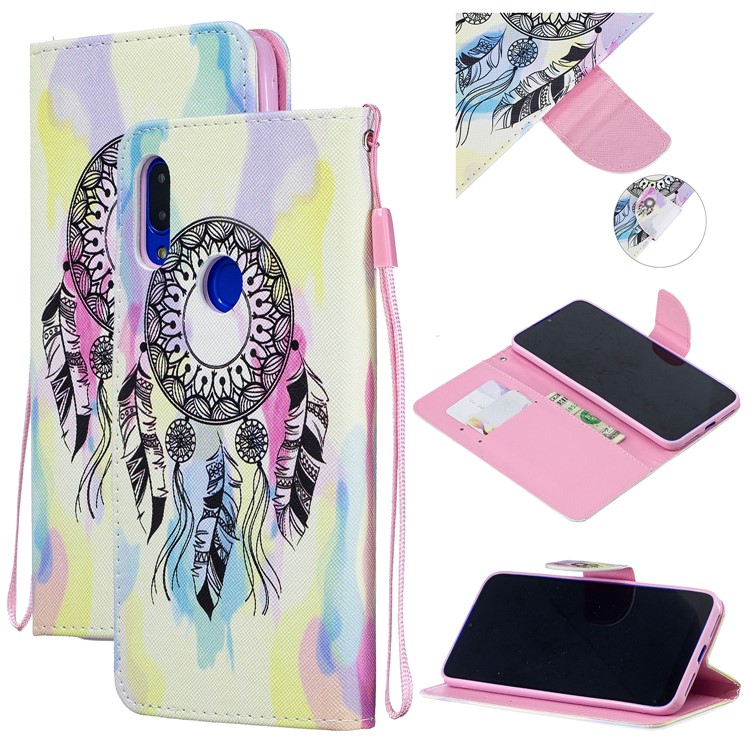 Pattern Printing PU Leather Magnetic Wallet Stand Protective Shell for Xiaomi Redmi 7 / Redmi Y3 - Dream Catcher-1