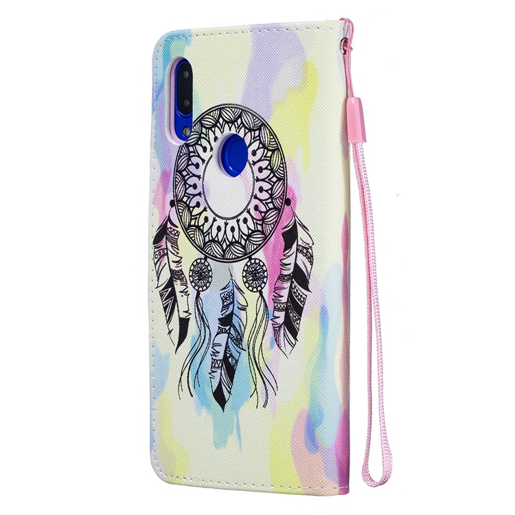 Pattern Printing PU Leather Magnetic Wallet Stand Protective Shell for Xiaomi Redmi 7 / Redmi Y3 - Dream Catcher-3