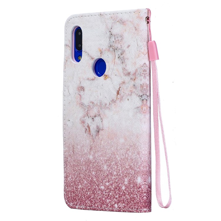 Padrão De Impressão PU Carteira De Couro Magnética Stand Shell De Proteção Para Xiaomi Redmi 7 / Redmi Y3 - Mármore-3