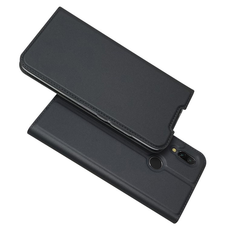 Magnetic Adsorption Leather Card Holder Case for Xiaomi Redmi 7 / Redmi Y3 - Black-2