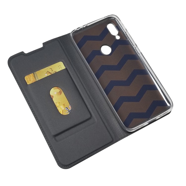 Magnetic Adsorption Leather Card Holder Case for Xiaomi Redmi 7 / Redmi Y3 - Black-5
