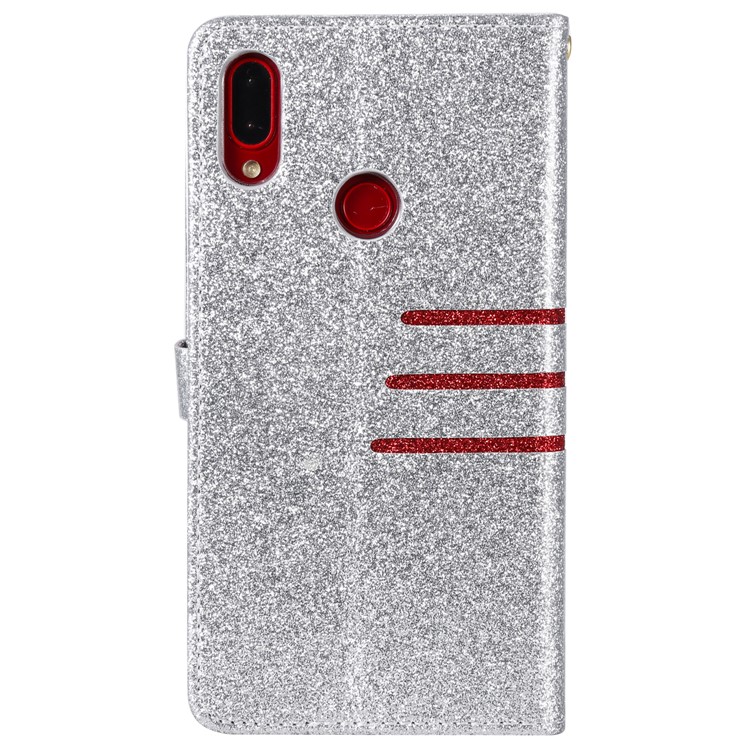 Glitter Powder Coated Wallet Leather Phone Case for Xiaomi Redmi Note 7 / Redmi Note 7 Pro (India) / Redmi Note 7S - Silver-3