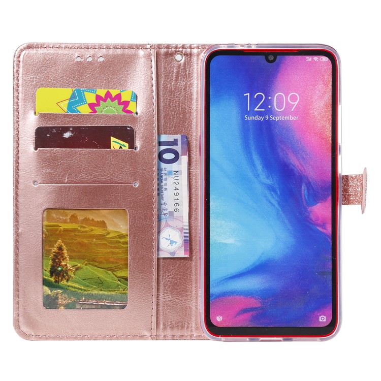 Glitter Powder Coated Wallet Leather Phone Case for Xiaomi Redmi Note 7 / Redmi Note 7 Pro (India) / Redmi Note 7S - Rose Gold-4