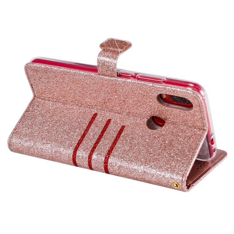 Glitter Powder Coated Wallet Leather Phone Case for Xiaomi Redmi Note 7 / Redmi Note 7 Pro (India) / Redmi Note 7S - Rose Gold-5