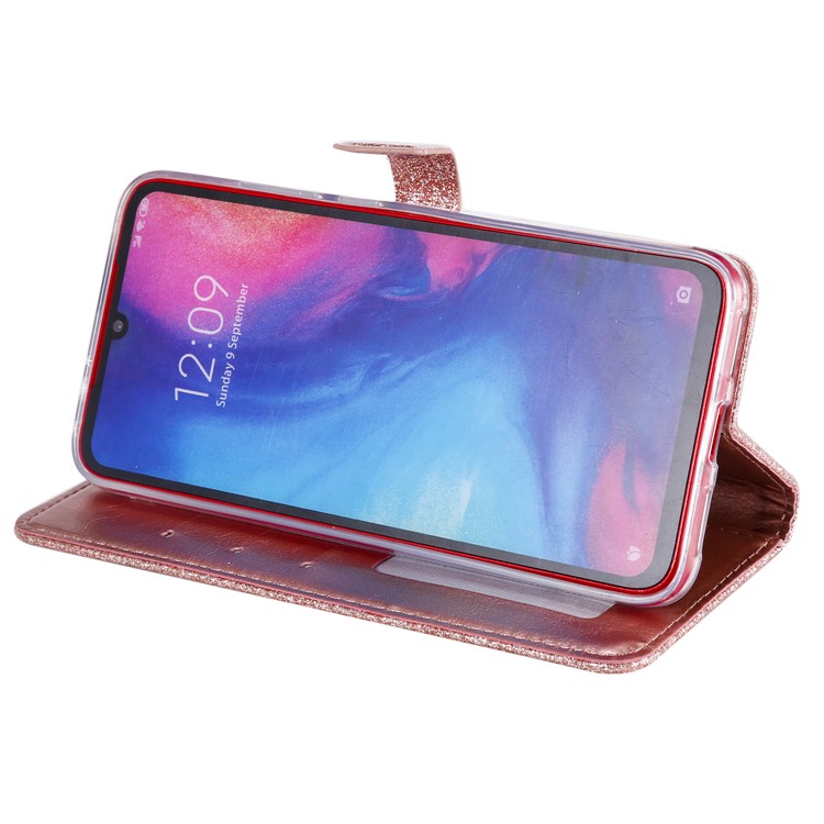 Glitter Powder Coated Wallet Leather Phone Case for Xiaomi Redmi Note 7 / Redmi Note 7 Pro (India) / Redmi Note 7S - Rose Gold-6