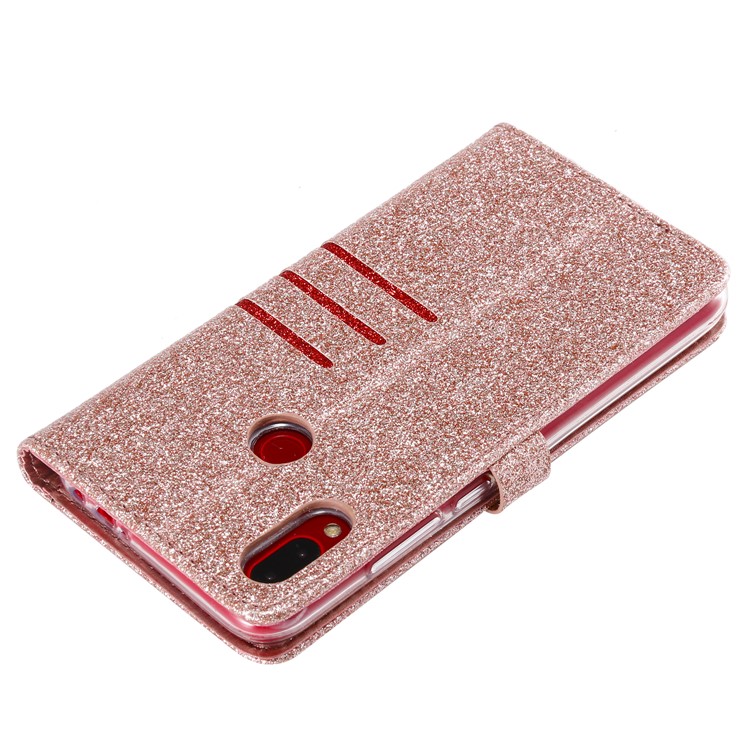 Glitter Powder Coated Wallet Leather Phone Case for Xiaomi Redmi Note 7 / Redmi Note 7 Pro (India) / Redmi Note 7S - Rose Gold-8