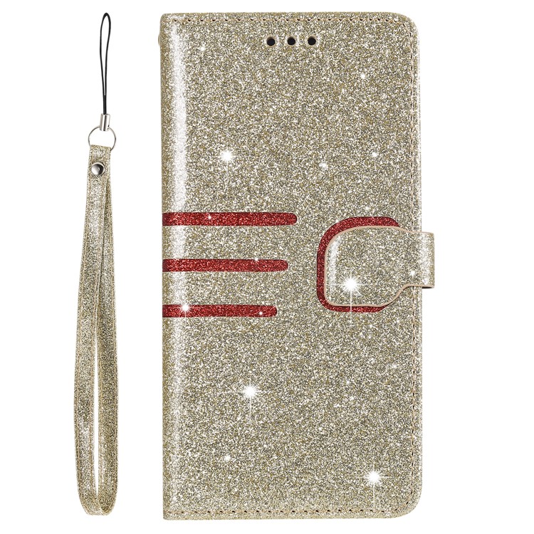 Glitter Powder Coated Wallet Leather Phone Case for Xiaomi Redmi Note 7 / Redmi Note 7 Pro (India) / Redmi Note 7S - Gold-2