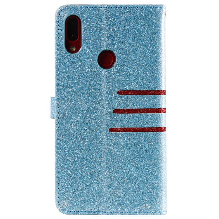 Glitter Powder Coated Wallet Leather Phone Case for Xiaomi Redmi Note 7 / Redmi Note 7 Pro (India) / Redmi Note 7S - Blue-3