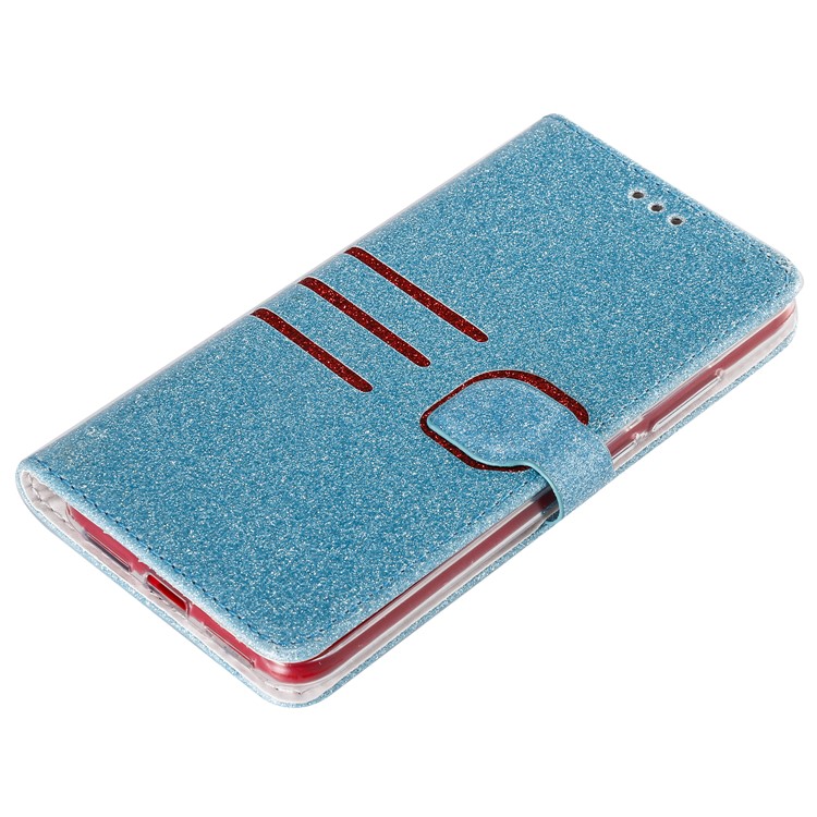 Glitter Powder Coated Wallet Leather Phone Case for Xiaomi Redmi Note 7 / Redmi Note 7 Pro (India) / Redmi Note 7S - Blue-7