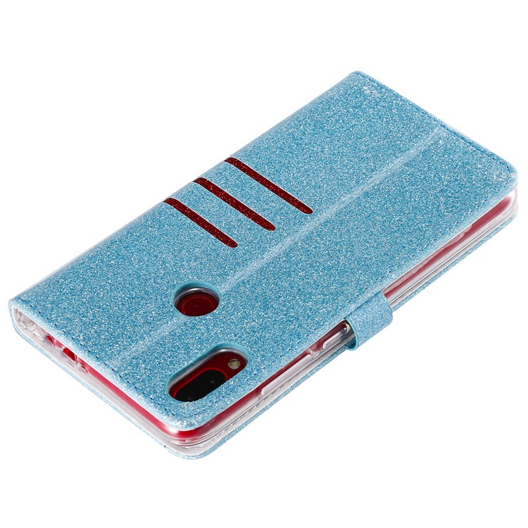 Glitter Powder Coated Wallet Leather Phone Case for Xiaomi Redmi Note 7 / Redmi Note 7 Pro (India) / Redmi Note 7S - Blue-8