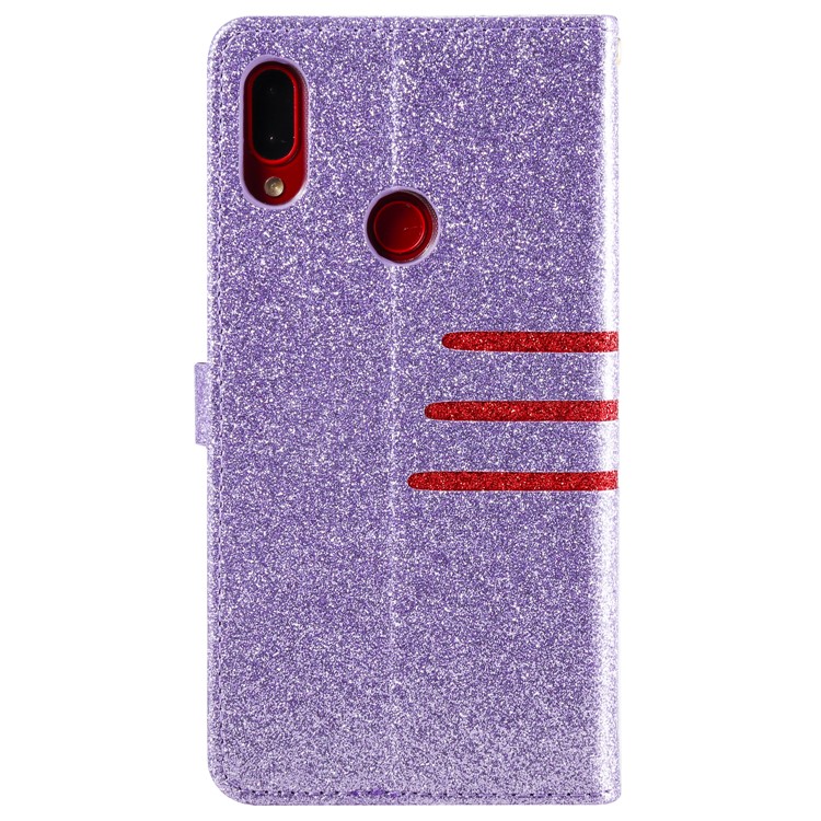 Glitter Powder Coated Wallet Leather Phone Case for Xiaomi Redmi Note 7 / Redmi Note 7 Pro (India) / Redmi Note 7S - Purple-3