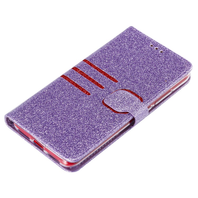 Glitter Powder Coated Wallet Leather Phone Case for Xiaomi Redmi Note 7 / Redmi Note 7 Pro (India) / Redmi Note 7S - Purple-7