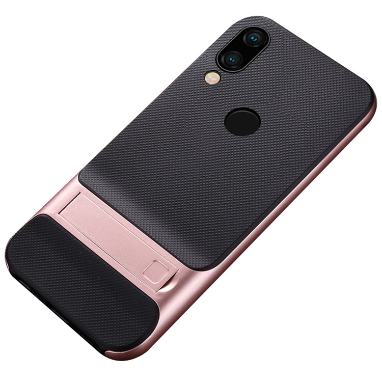 ELEGANCE Netting Pattern TPU + PC Combo Bracket Case for Xiaomi Redmi Note 7 / Redmi Note 7 Pro (India) / Redmi Note 7S - Rose Gold-1