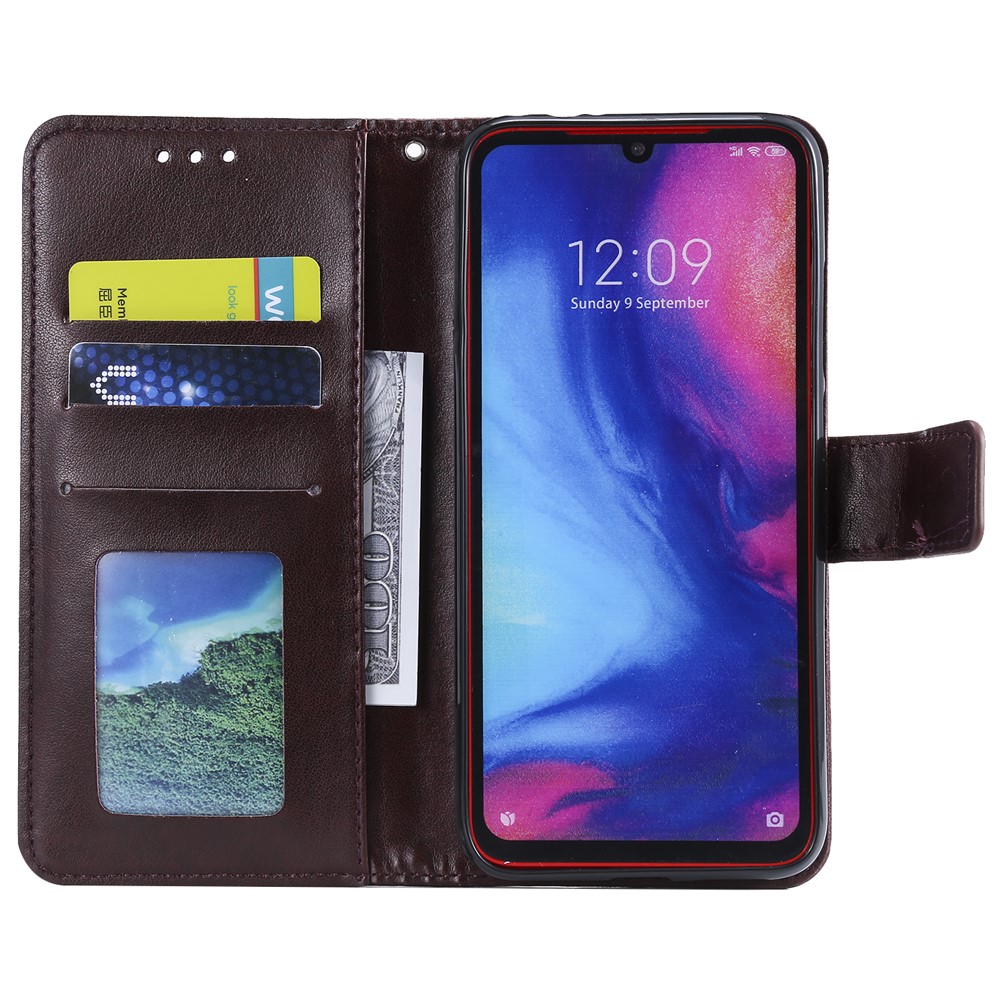 Imprint Mandala Pattern Wallet Stand Leather Flip Case for Xiaomi Redmi Note 7S / Note 7 / Note 7 Pro (India) - Dark Brown-4