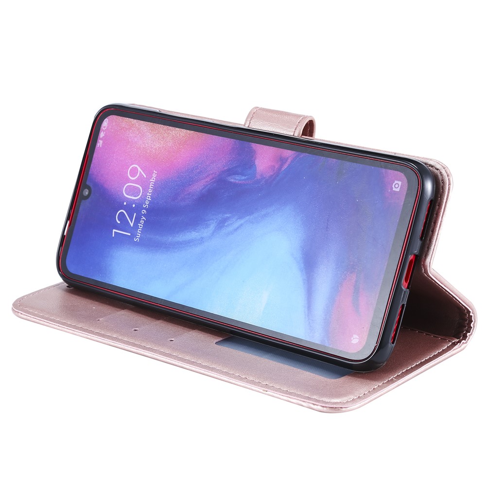 Imprint Mandala Pattern Wallet Stand Leather Flip Case for Xiaomi Redmi Note 7S / Note 7 / Note 7 Pro (India) - Rose Gold-6