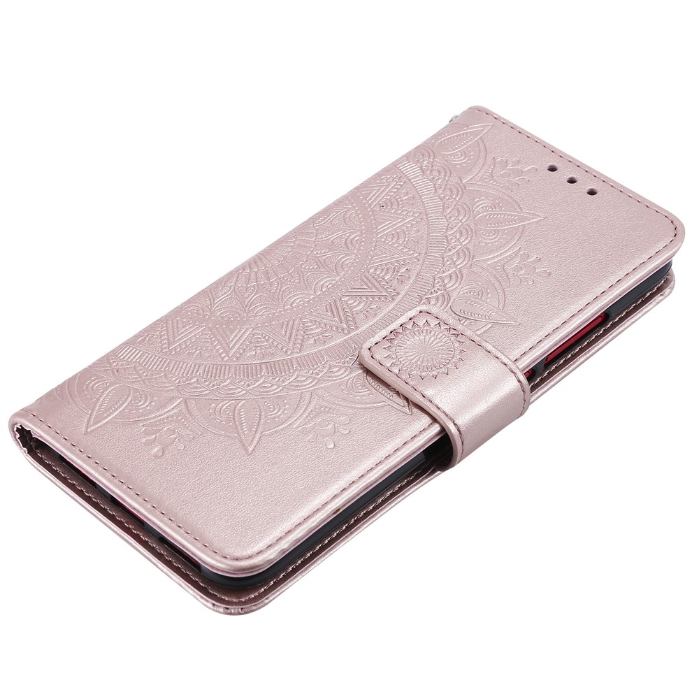 Imprint Mandala Pattern Wallet Stand Leather Flip Case for Xiaomi Redmi Note 7S / Note 7 / Note 7 Pro (India) - Rose Gold-7
