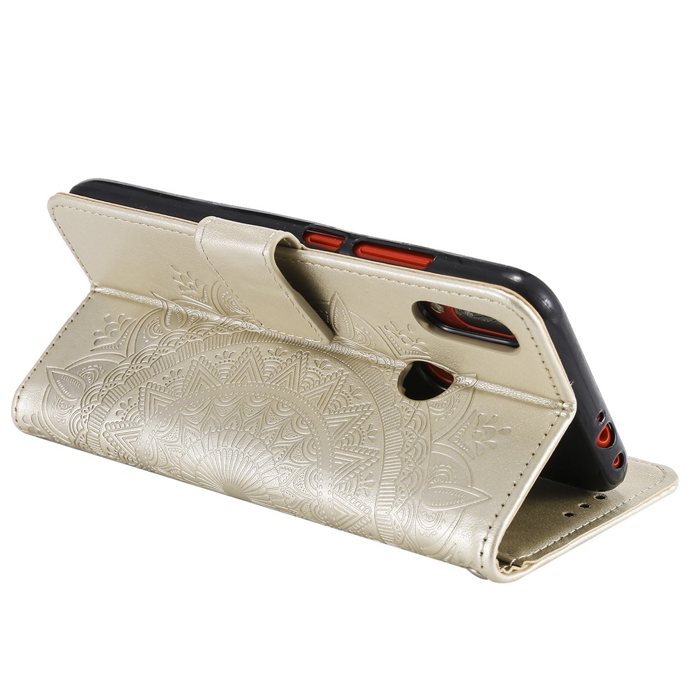 Imprint Mandala Pattern Wallet Stand Leather Flip Case for Xiaomi Redmi Note 7S / Note 7 / Note 7 Pro (India) - Gold-5