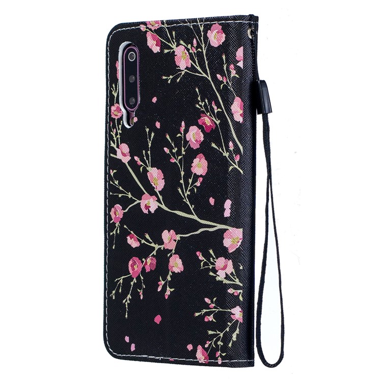 Pattern Printing Leather Wallet Case for Xiaomi Mi 9 - Vivid Flowers-3