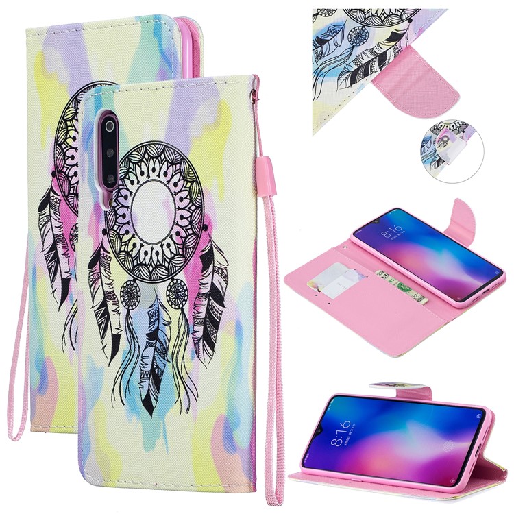 Musterdruck Leder Brieftasche Für Xiaomi Mi 9 - Traumfänger-1