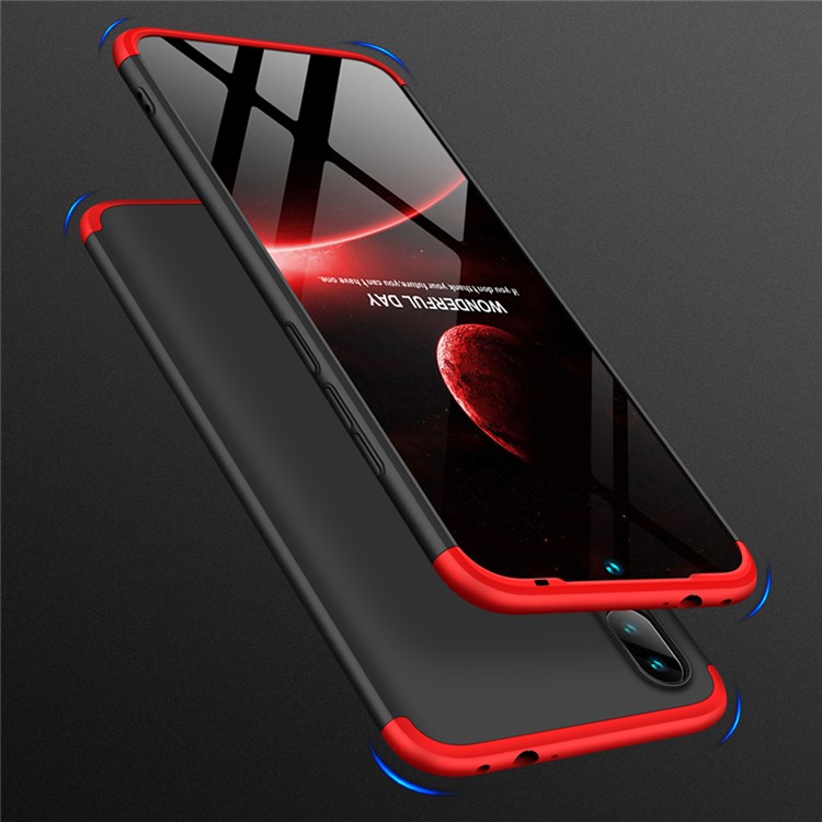 GKK Detachable 3-Piece Matte Hard PC Case for Xiaomi Redmi 7 / Redmi Y3 - Red / Black-1