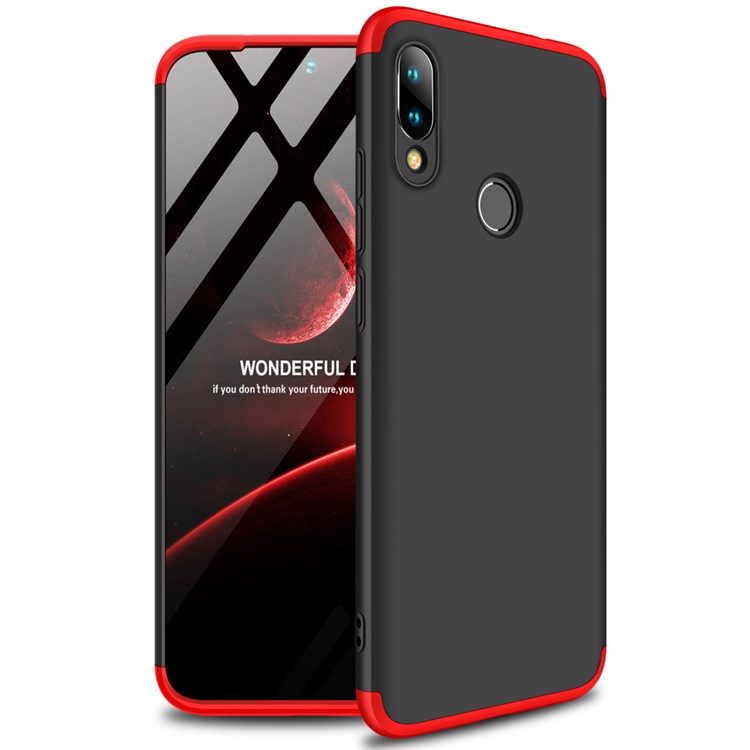 GKK Detachable 3-Piece Matte Hard PC Case for Xiaomi Redmi 7 / Redmi Y3 - Red / Black-2