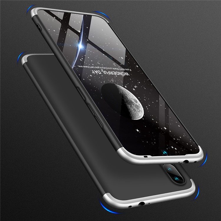 GKK Detachable 3-Piece Matte Hard PC Case for Xiaomi Redmi 7 / Redmi Y3 - Silver / Black-1