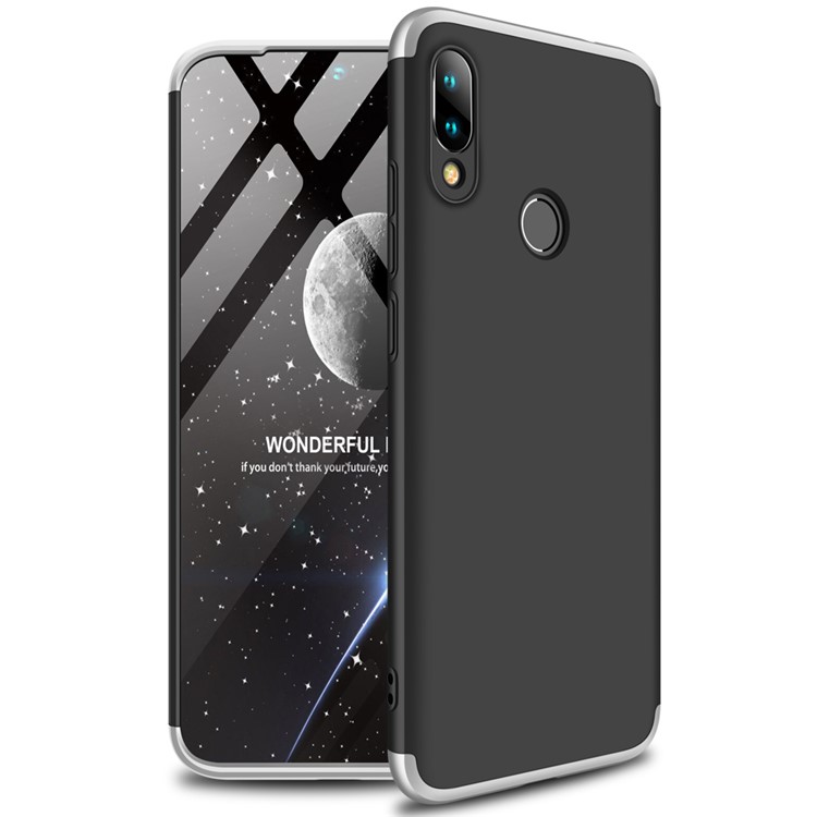 GKK Detachable 3-Piece Matte Hard PC Case for Xiaomi Redmi 7 / Redmi Y3 - Silver / Black-2