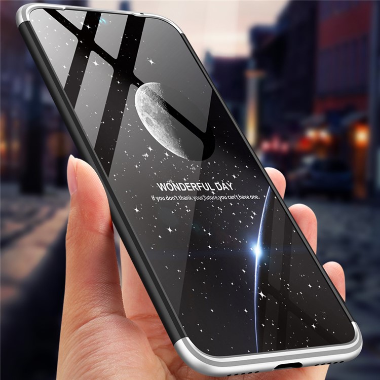 GKK Detachable 3-Piece Matte Hard PC Case for Xiaomi Redmi 7 / Redmi Y3 - Silver / Black-4