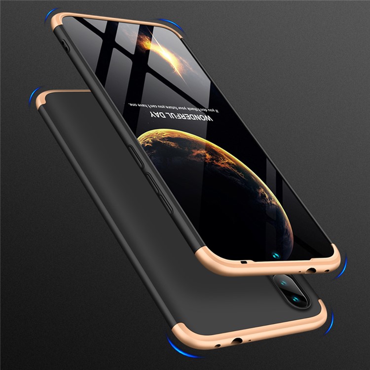 GKK Detachable 3-Piece Matte Hard PC Case for Xiaomi Redmi 7 / Redmi Y3 - Gold / Black-1