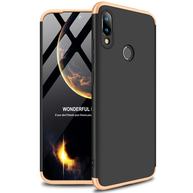 GKK Detachable 3-Piece Matte Hard PC Case for Xiaomi Redmi 7 / Redmi Y3 - Gold / Black-2