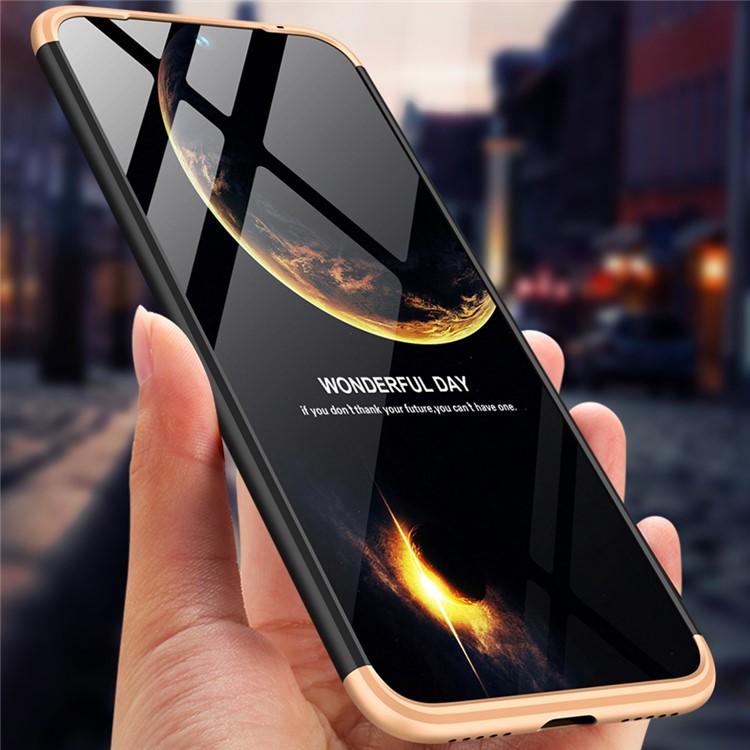 GKK Detachable 3-Piece Matte Hard PC Case for Xiaomi Redmi 7 / Redmi Y3 - Gold / Black-4
