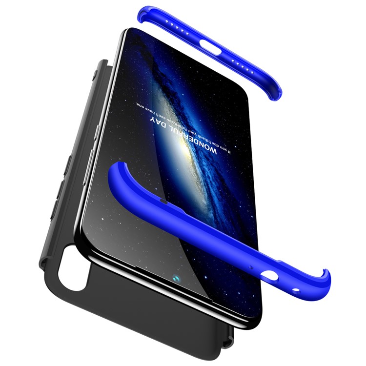 GKK Detachable 3-Piece Matte Hard PC Case for Xiaomi Redmi 7 / Redmi Y3 - Blue / Black-3