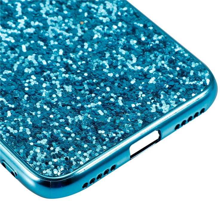 Glittering Sequins Electroplating TPU Frame+PC Hybrid Phone Case for Xiaomi Mi Play - Blue-5