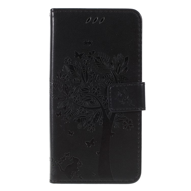 Imprint Cat and Tree Pattern Wallet Leather Stand Case for Xiaomi Mi 9 SE - Black-3