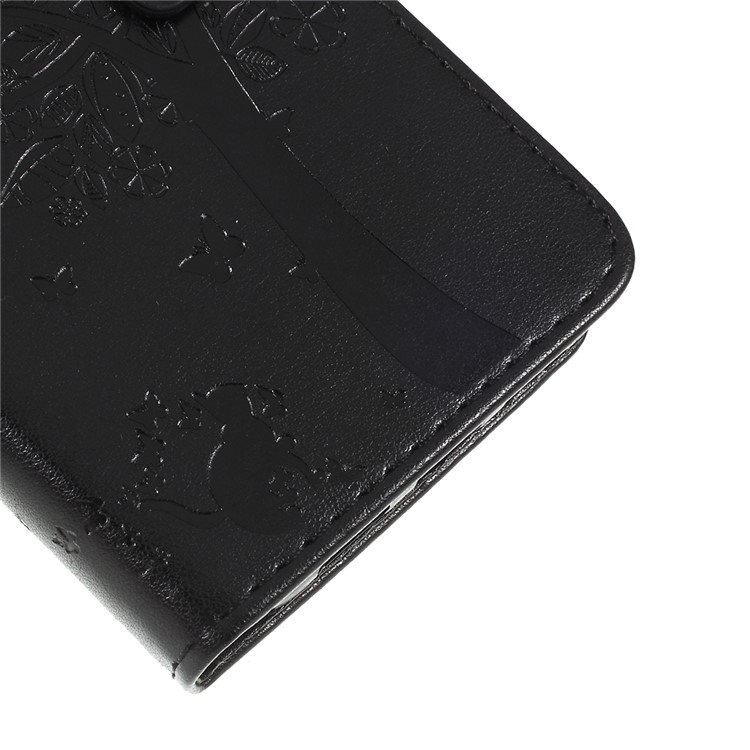 Imprint Cat and Tree Pattern Wallet Leather Stand Case for Xiaomi Mi 9 SE - Black-4