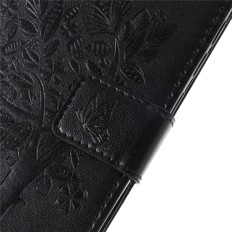 Imprint Cat and Tree Pattern Leather Wallet Phone Case for Xiaomi Mi 9 - Black-6