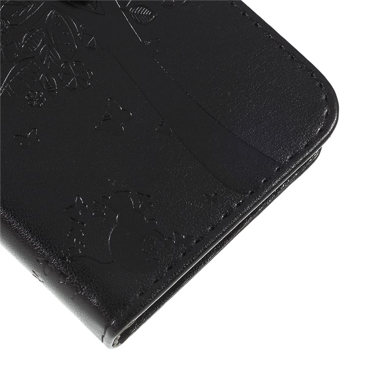 Imprint Cat and Tree PU Leather Tablet Flip Stand Case for Xiaomi Redmi Go - Black-4