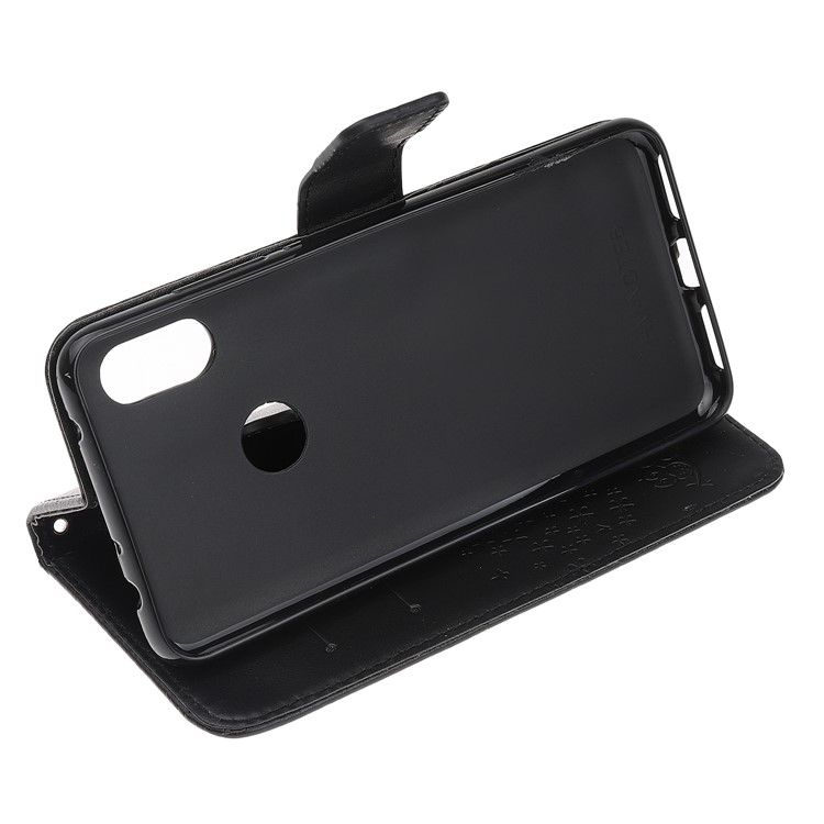 Imprint Tree Owl Wallet Stand Leather Flip Phone Case for Xiaomi Redmi Note 7S / Note 7 / Note 7 Pro (India) - Black-4