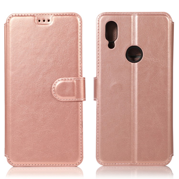 Extreme Series Wallet Stand Folio PU Leather Phone Cover for Xiaomi Redmi 7 - Rose Gold-2